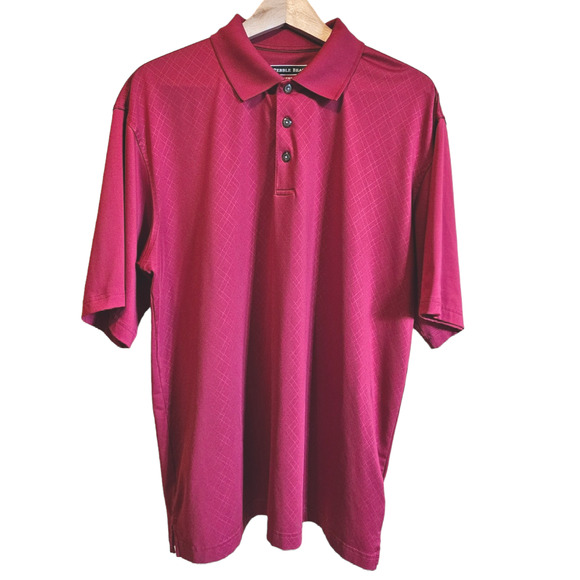 Pebble Beach Performance Golf Shirt Red Men's Large - Picture 1 of 6